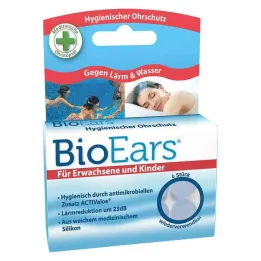Bioears silikonové špunty do uší antimikrobiální, 6 ks