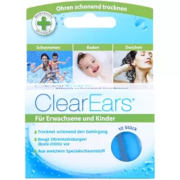 CLEAREARS Špunty do uší na odstranění vody, 10 ks