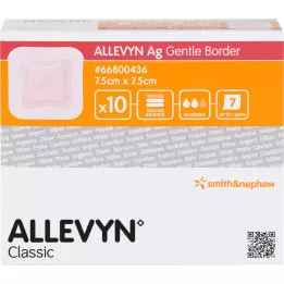 ALLEVYN Obvaz na rány Ag Gentle Border 7,5x7,5 cm, 10 ks