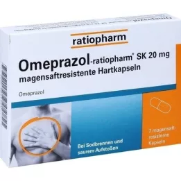 Omeprazolratiopharm SK 20 mg žaludeční saftr.harps., 7 ks