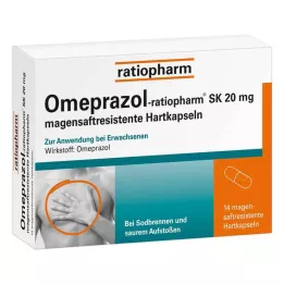 OMEPRAZOL-ratiopharm SK 20 mg enterosolventní tvrdé tobolky, 14 ks