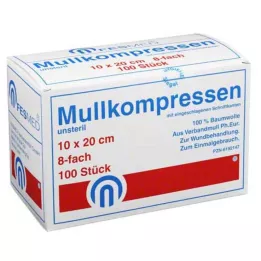 MULLKOMPRESSEN ES 10x20 cm nesterilní 8vrstvý, 100 ks