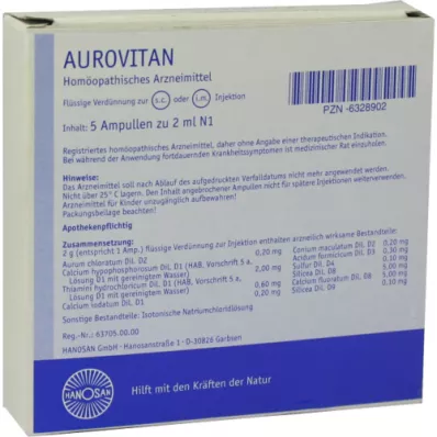 Aurčitánské ampule, 5x2 ml