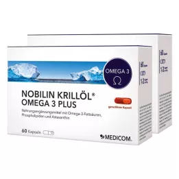 NOBILIN Krill Oil Omega-3 Plus kapsle, 2X60 ks