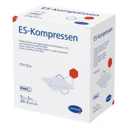 ES-KOMPRESSEN sterilní 5x5 cm 12-balení, 20X5 ks