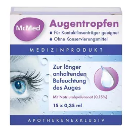 MCMED Oční kapky jednodávkové pipety, 15X0,35 ml