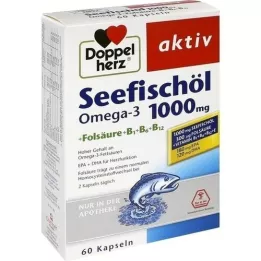 DOPPELHERZ Olej z mořských ryb omega-3 1 000 mg+fols.kaps., 60 ks