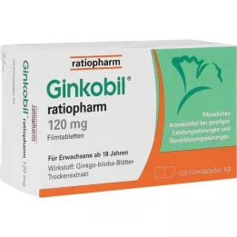 Ginkobil-ratiopharm 120 mg filmové potahované tablety, 120 ks