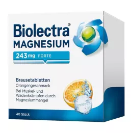 BIOLECTRA Magnesium 243 mg forte Orange šumivé tablety, 40 ks