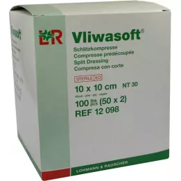 VLIWASOFT Štěrbinové obklady 10x10 cm sterilní 4vrstvé, 50X2 ks