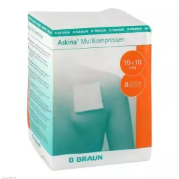 ASKINA Gázové obklady 10x10 cm nesterilní 8vrstvé, 100 ks