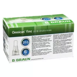 OMNICAN jemná perová kanyla 31 G 0,25x6 mm, 100 ks