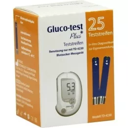 GLUCO TEST plus testovací proužky v krvi, 25 ks