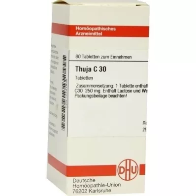 Doruovac sluba z Nmecka - THUJA C 30 tablet, 80 ks