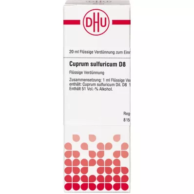 CUPRUM SULFURICUM D 8 Ředění, 20 ml