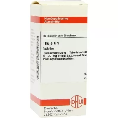 THUJA C 5 tablet, 80 ks THUJA C 5 tablet, 80 ks