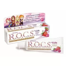 ROCS Děti malina + jahodová zubní pasta, 45 g