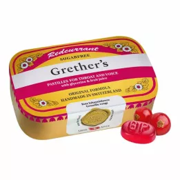 GRETHERS Pastilky červený rybíz + vitamín C bez cukru, 110 g