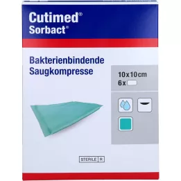 CUTIMED Sorbact sací komprimuje 10x10 cm, 6 ks