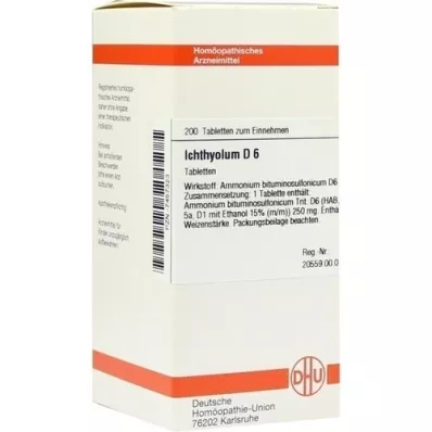 ICHTHYOLUM D 6 tablet, 200 ks
