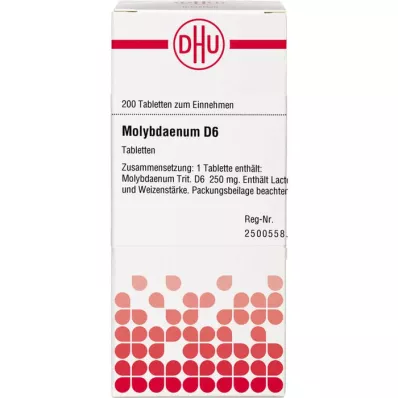MOLYBDAENUM d 6 tablety, 200 ks MOLYBDAENUM d 6 tablety, 200 ks