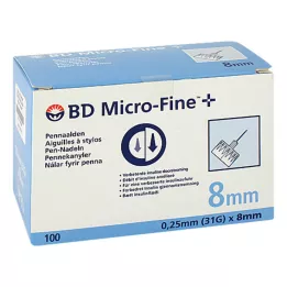 BD MICRO-FINE+ 8 jehel na pera 0,25x8 mm, 100 ks