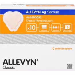 ALLEVYN Ag Sacrum 17x17 cm obvaz na rány, 10 ks