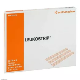 LEUKOSTRIP Pásky na zavírání rány 6,4x76 mm, 10X3 ks
