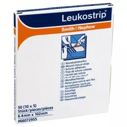 LEUKOSTRIP Pásky na zavírání ran 6,4x102 mm, 10X5 ks
