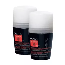 VICHY HOMME Deodorant roll-on antiperspirant 72h DP, 2X50 ml