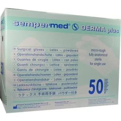 SEMPERMED Derma Plus OP-handsch.ster.gep.gr.7.5 WS, 50x2 ks
