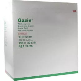 GAZIN Gáza komp.10x20 cm sterilní 12vrstvá extra velká, 20X5 ks