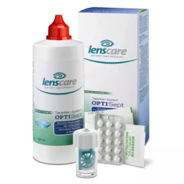 LENSCARE Optisept Kombip.350 ml+45 Tabl.+1 Beh., 1 P