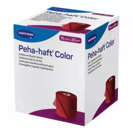 PEHA-HAFT Barevná fixační páska bez latexu 10 cm x 20 m červená, 1 kus