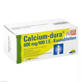 CALCIUM DURA Vit D3 600 mg/400 I.E. žvýkací tablety, 120 ks