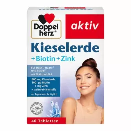 DOPPELHERZ Tablety oxid křemičitý+biotin+zinek, 40 ks
