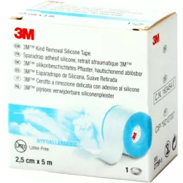 3M silikonová potažená náplast 2,5 cmx5 m rolls, 12 ks