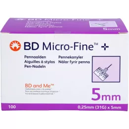 BD MICRO-FINE+ 5 jehel na pera 0,25x5 mm, 100 ks