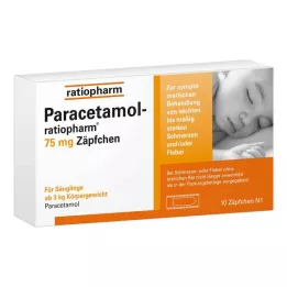 PARACETAMOL-ratiopharm čípky 75 mg, 10 ks