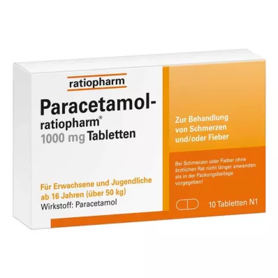 PARACETAMOL-ratiopharm 1 000 mg tablety, 10 ks PARACETAMOL-ratiopharm 1 000 mg tablety, 10 ks