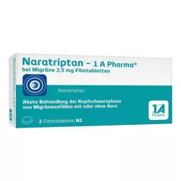 NARATRIPTAN-1A Pharma pro migrénu 2,5 mg potahované tablety, 2 ks