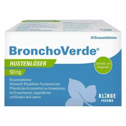 BRONCHOVERDE Expektorans proti kašli 50 mg šumivé tablety, 20 ks