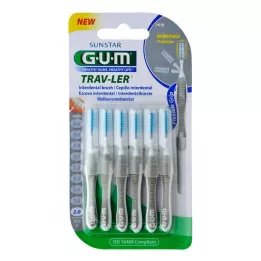 GUM TRAV-LER 2,0 mm svíčková šedá mezizubní + 6 uzávěrů, 6 ks