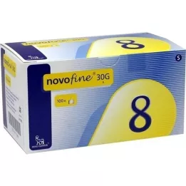 NOVOFINE 8 CANNULAS 0,30x8 mm Thinwall, 100 ks