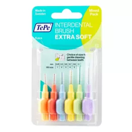 TEPE Mezizubní kartáček x-soft smíšený, 6 ks