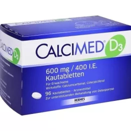CALCIMED D3 600 mg/400, tj. Tablety žvýkání, 96 ks