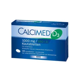 CALCIMED D3 1000 mg/880 I.E. žvýkací tablety, 48 ks