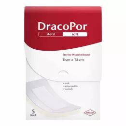 DRACOPOR Obvaz na rány 8x15 cm sterilní, 5 ks