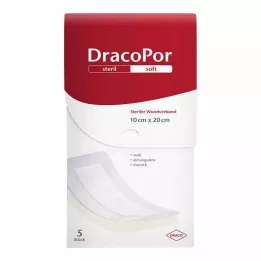 DRACOPOR Obvaz na rány 10x20 cm sterilní, 5 ks