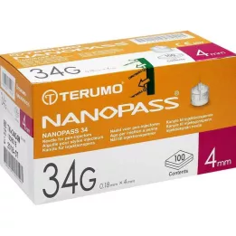 TERUMO NANOPASS 34 Pen Needle 34 G 0,18x4 mm, 100 ks